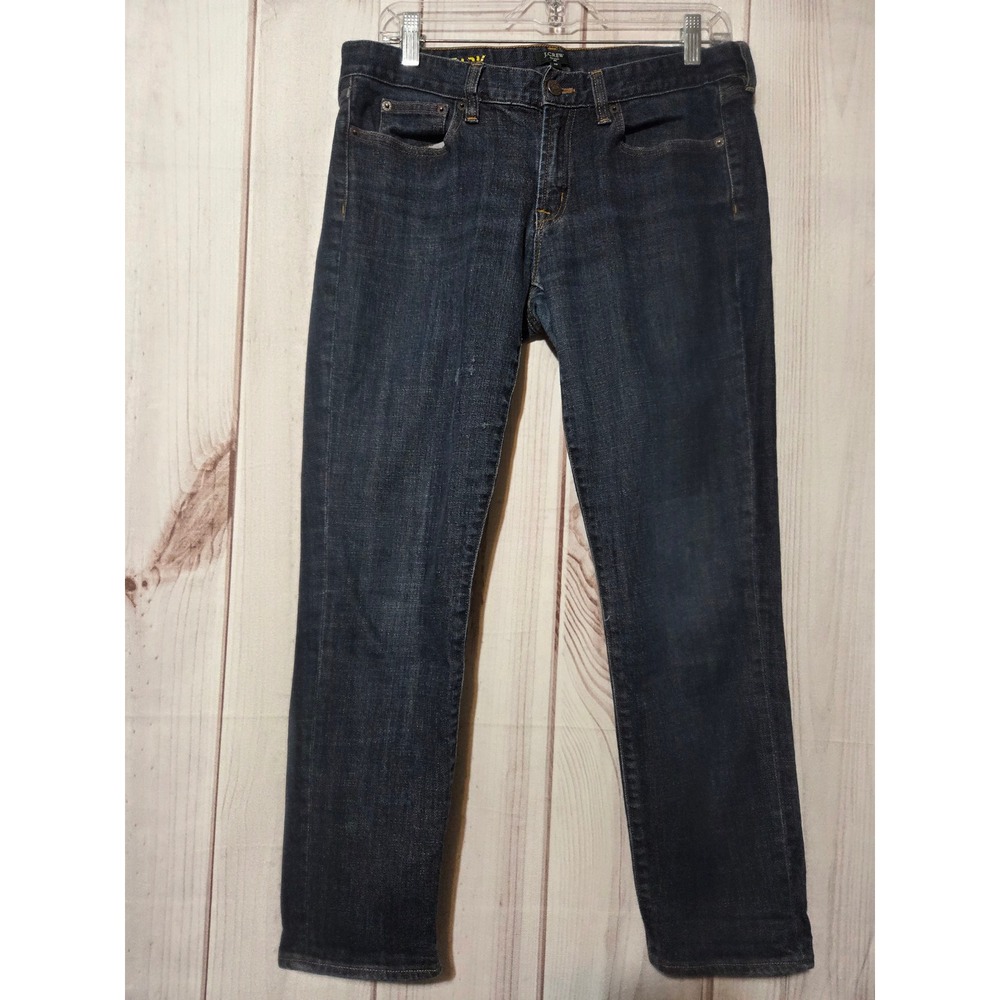 J.Crew Toothpick Stretch Skinny Jeans Dark Indigo Blue Denim Size 30